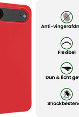 BASEY. BASEY. iPhone Air Hoesje Siliconen Met 2x Screenprotector Met Dichte Notch - Rood