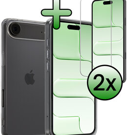 BASEY. BASEY. iPhone Air Hoesje Siliconen Met 2x Screenprotector Met Dichte Notch - Transparant