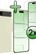 BASEY. BASEY. iPhone Air Hoesje Siliconen Met 2x Screenprotector Met Dichte Notch - Wit