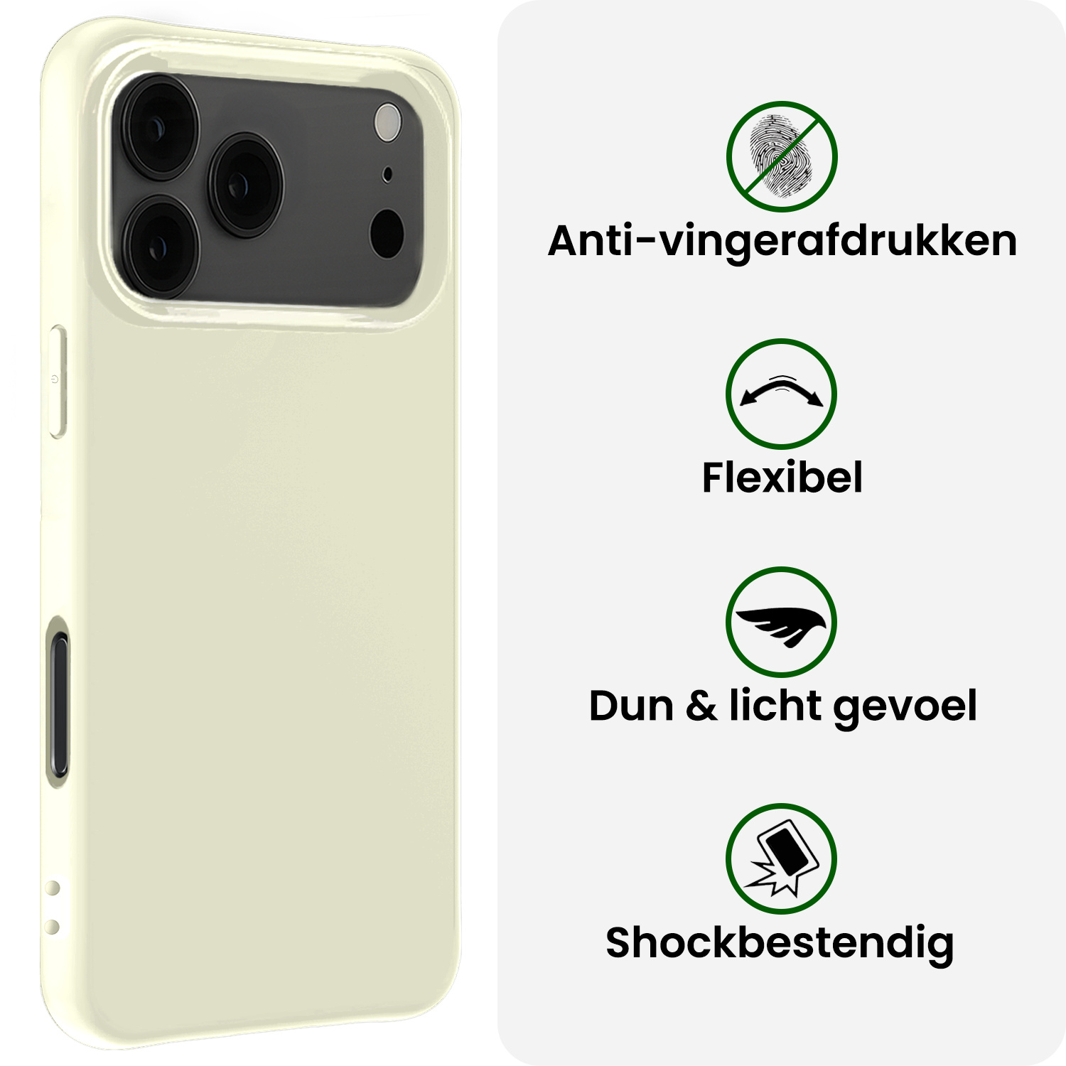 BASEY. BASEY. iPhone 17 Pro Hoesje Siliconen - Wit