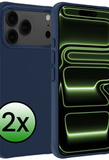 BASEY. BASEY. iPhone 17 Pro Hoesje Siliconen - Donkerblauw - 2 PACK