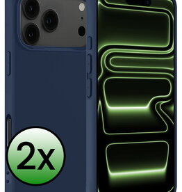 BASEY. BASEY. iPhone 17 Pro Hoesje Siliconen - Donkerblauw - 2 PACK
