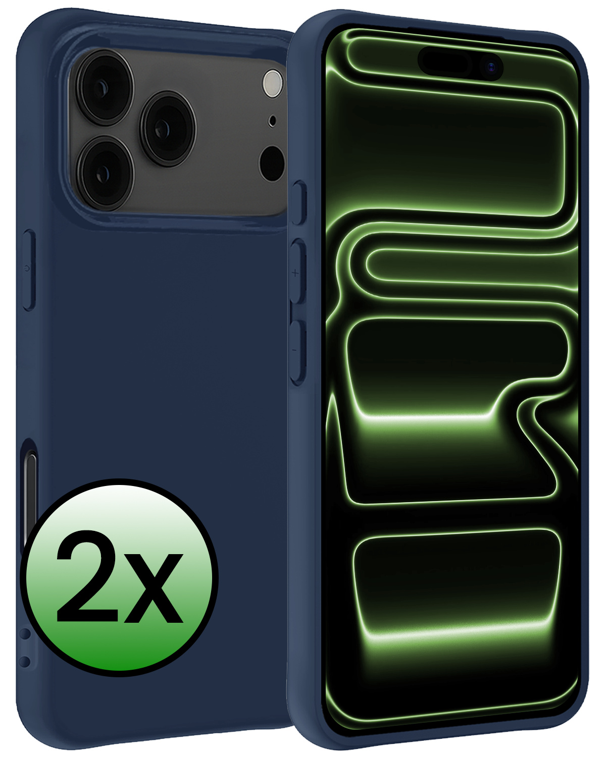 BASEY. BASEY. iPhone 17 Pro Hoesje Siliconen - Donkerblauw - 2 PACK