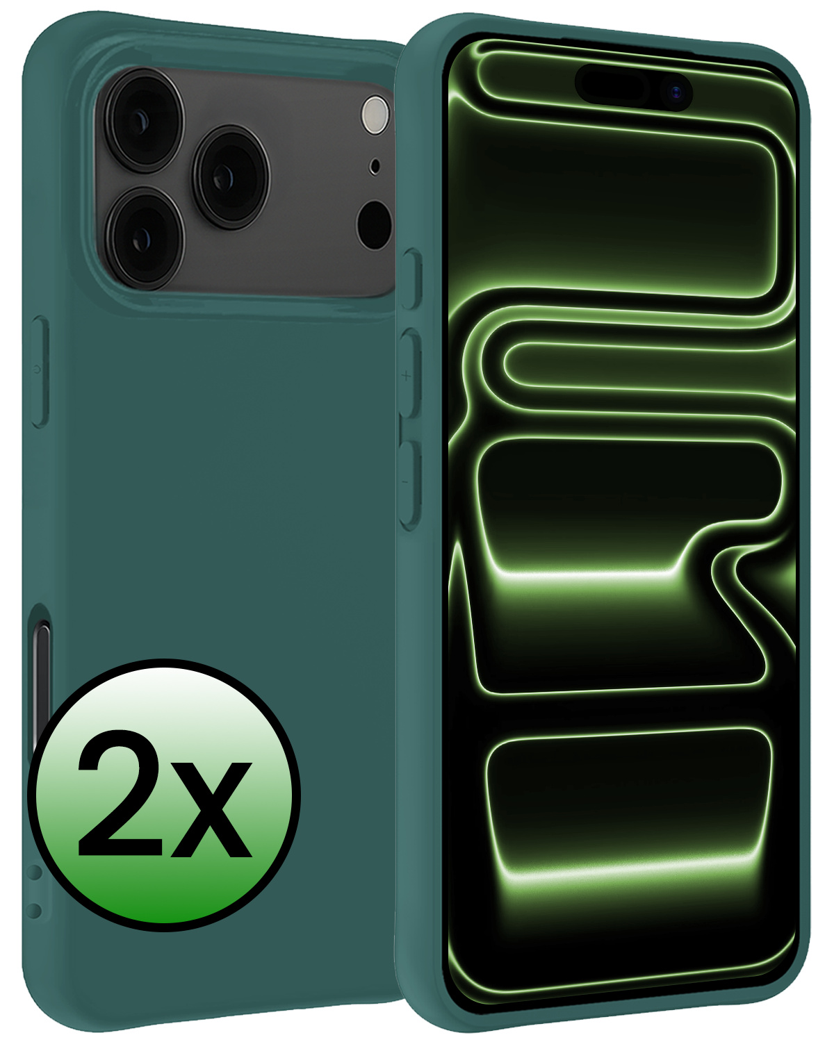 BASEY. BASEY. iPhone 17 Pro Hoesje Siliconen - Donkergroen - 2 PACK