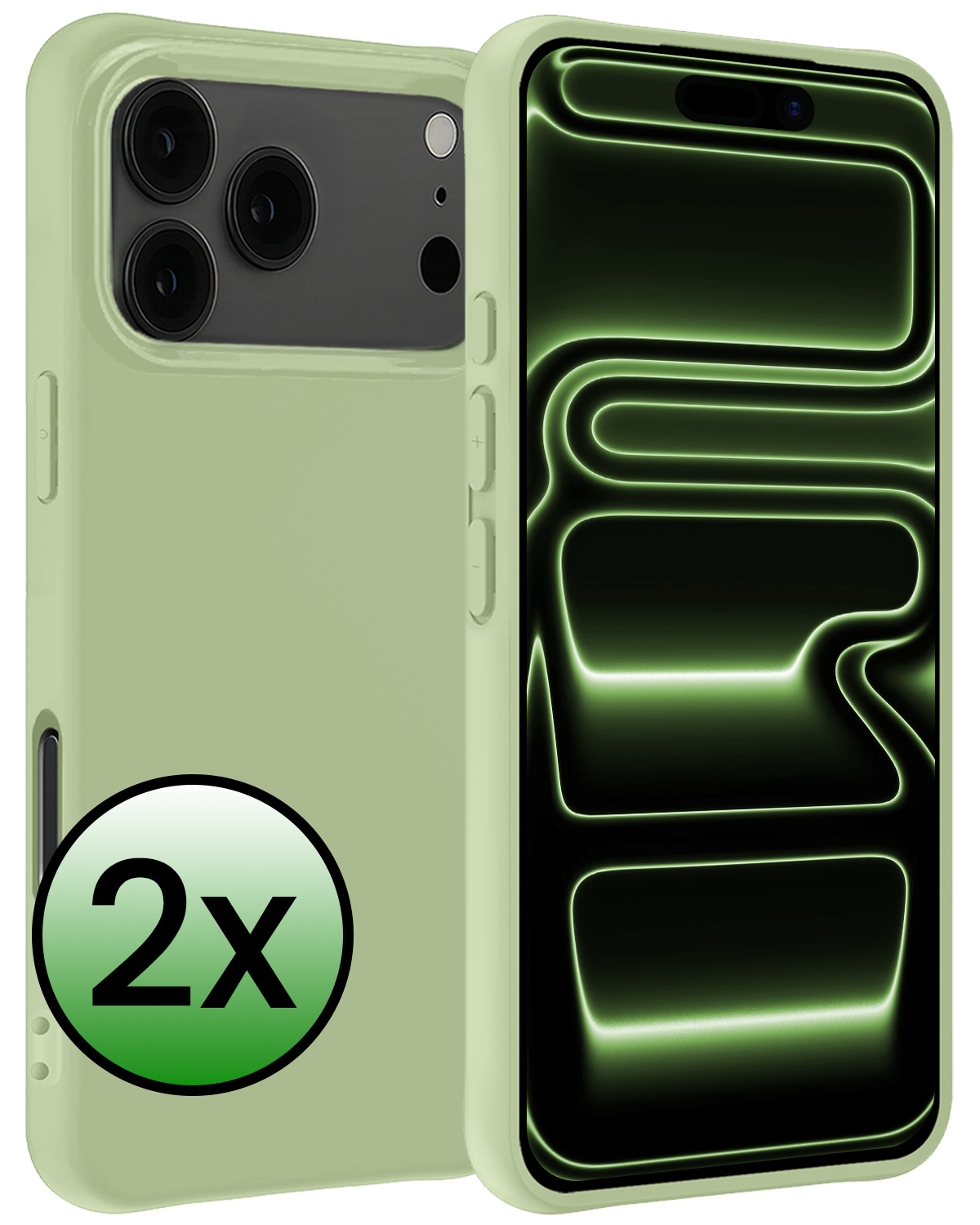 BASEY. BASEY. iPhone 17 Pro Hoesje Siliconen - Groen - 2 PACK