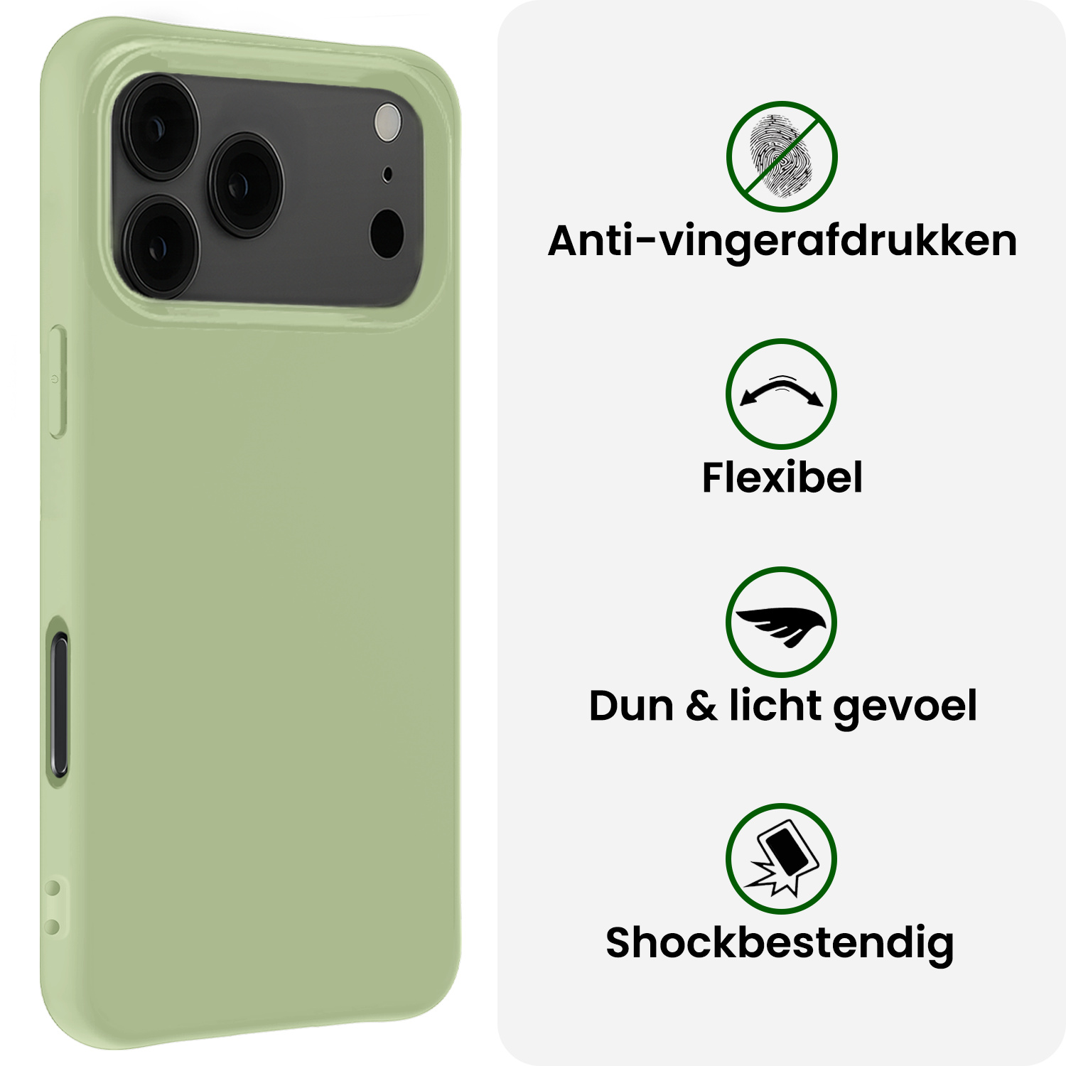 BASEY. BASEY. iPhone 17 Pro Hoesje Siliconen - Groen - 2 PACK