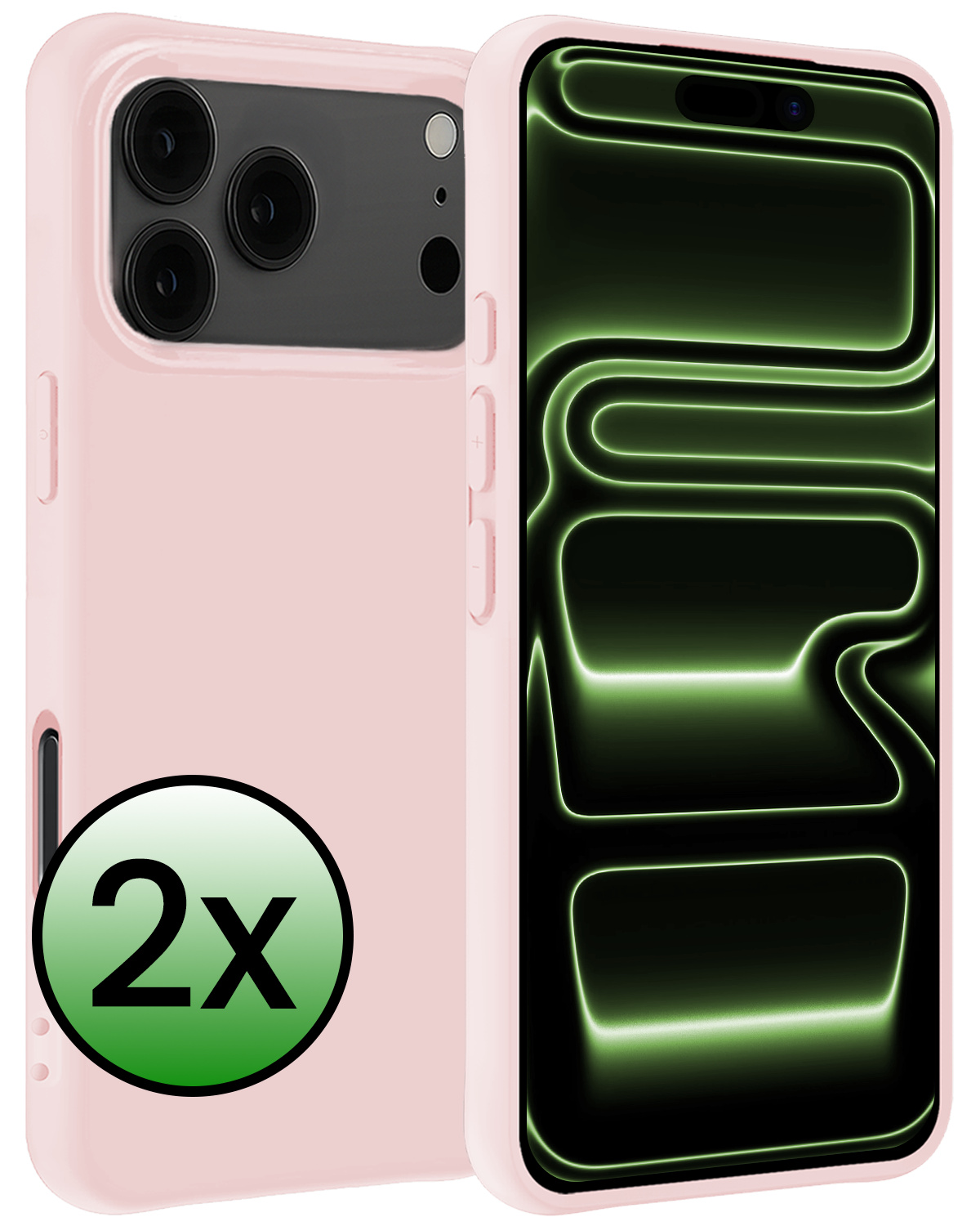 BASEY. BASEY. iPhone 17 Pro Hoesje Siliconen - Lichtroze - 2 PACK