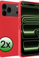 BASEY. BASEY. iPhone 17 Pro Hoesje Siliconen - Rood - 2 PACK