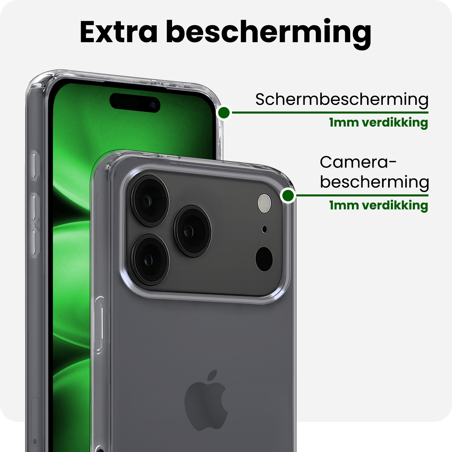 BASEY. BASEY. iPhone 17 Pro Hoesje Siliconen - Transparant - 2 PACK