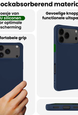 BASEY. BASEY. iPhone 17 Pro Hoesje Siliconen Met Screenprotector Met Dichte Notch - Donkerblauw