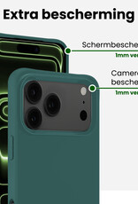 BASEY. BASEY. iPhone 17 Pro Hoesje Siliconen Met Screenprotector Met Dichte Notch - Donkergroen