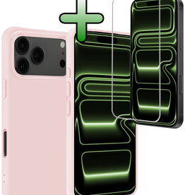 BASEY. BASEY. iPhone 17 Pro Hoesje Siliconen Met Screenprotector Met Dichte Notch - Lichtroze