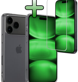 BASEY. BASEY. iPhone 17 Pro Hoesje Siliconen Met Screenprotector Met Dichte Notch - Transparant