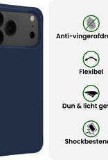 BASEY. BASEY. iPhone 17 Pro Hoesje Siliconen Met 2x Screenprotector Met Dichte Notch - Donkerblauw