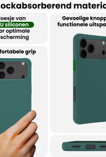BASEY. BASEY. iPhone 17 Pro Hoesje Siliconen Met 2x Screenprotector Met Dichte Notch - Donkergroen
