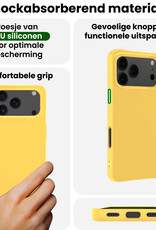 BASEY. BASEY. iPhone 17 Pro Hoesje Siliconen Met 2x Screenprotector Met Dichte Notch - Geel