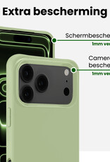 BASEY. BASEY. iPhone 17 Pro Hoesje Siliconen Met 2x Screenprotector Met Dichte Notch - Groen