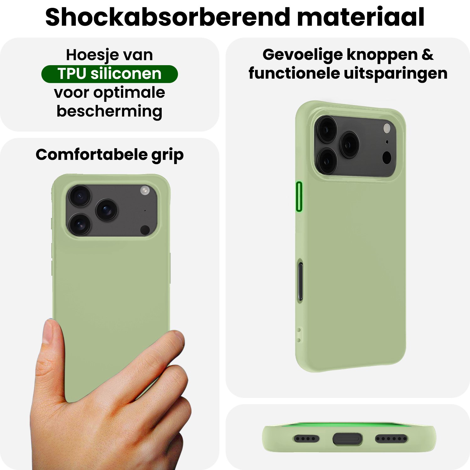 BASEY. BASEY. iPhone 17 Pro Max Hoesje Siliconen - Groen