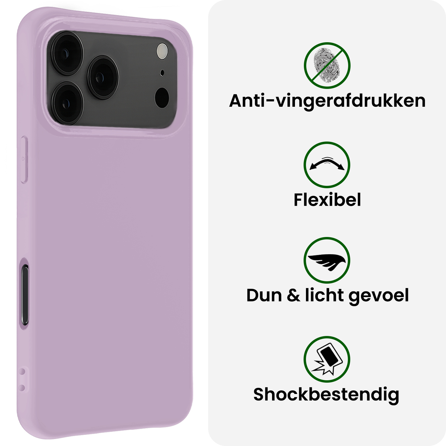 BASEY. BASEY. iPhone 17 Pro Max Hoesje Siliconen - Lila