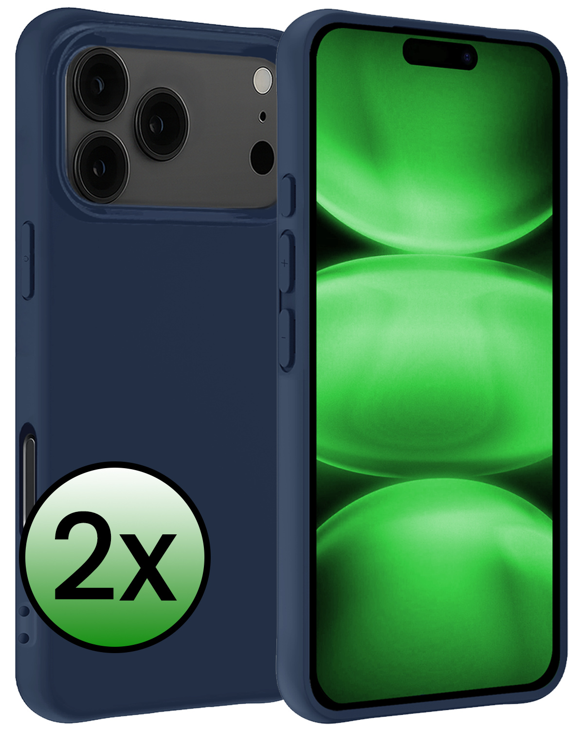 BASEY. BASEY. iPhone 17 Pro Max Hoesje Siliconen - Donkerblauw - 2 PACK