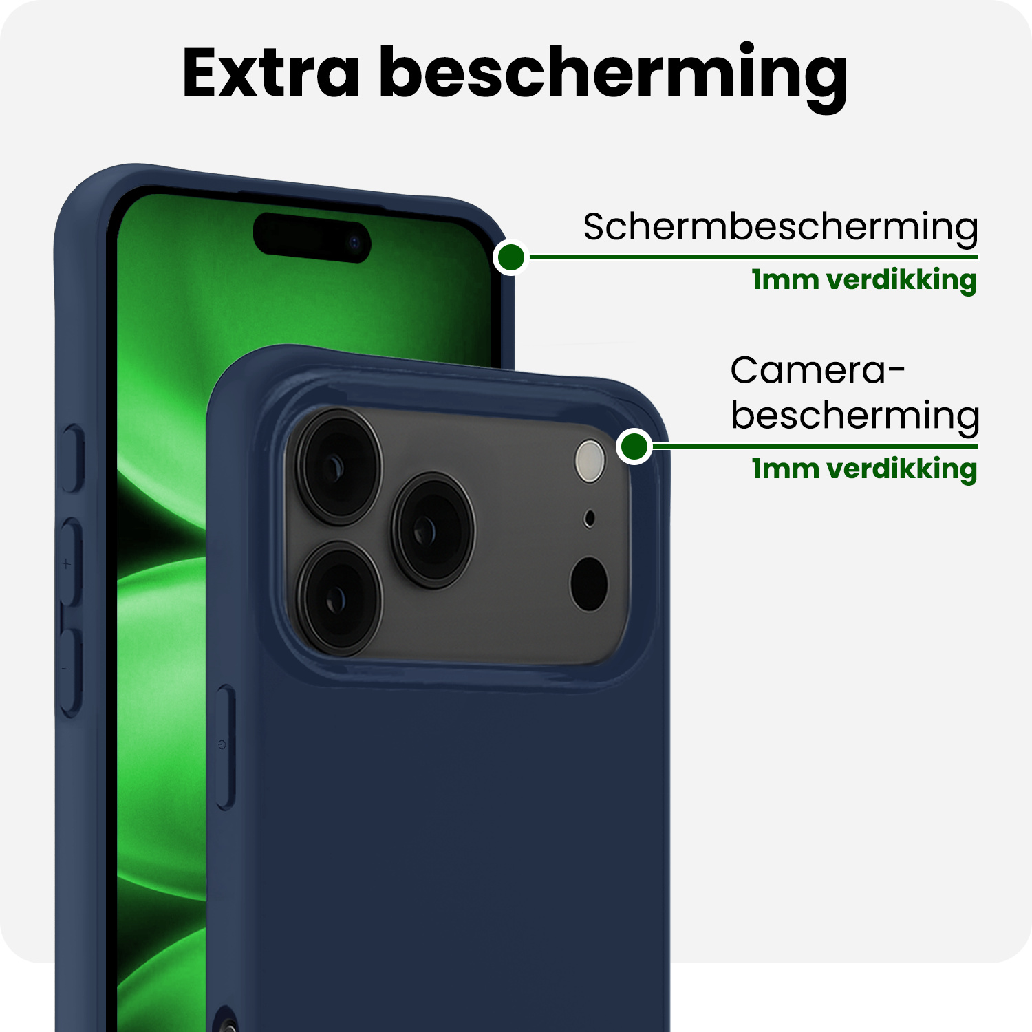 BASEY. BASEY. iPhone 17 Pro Max Hoesje Siliconen - Donkerblauw - 2 PACK