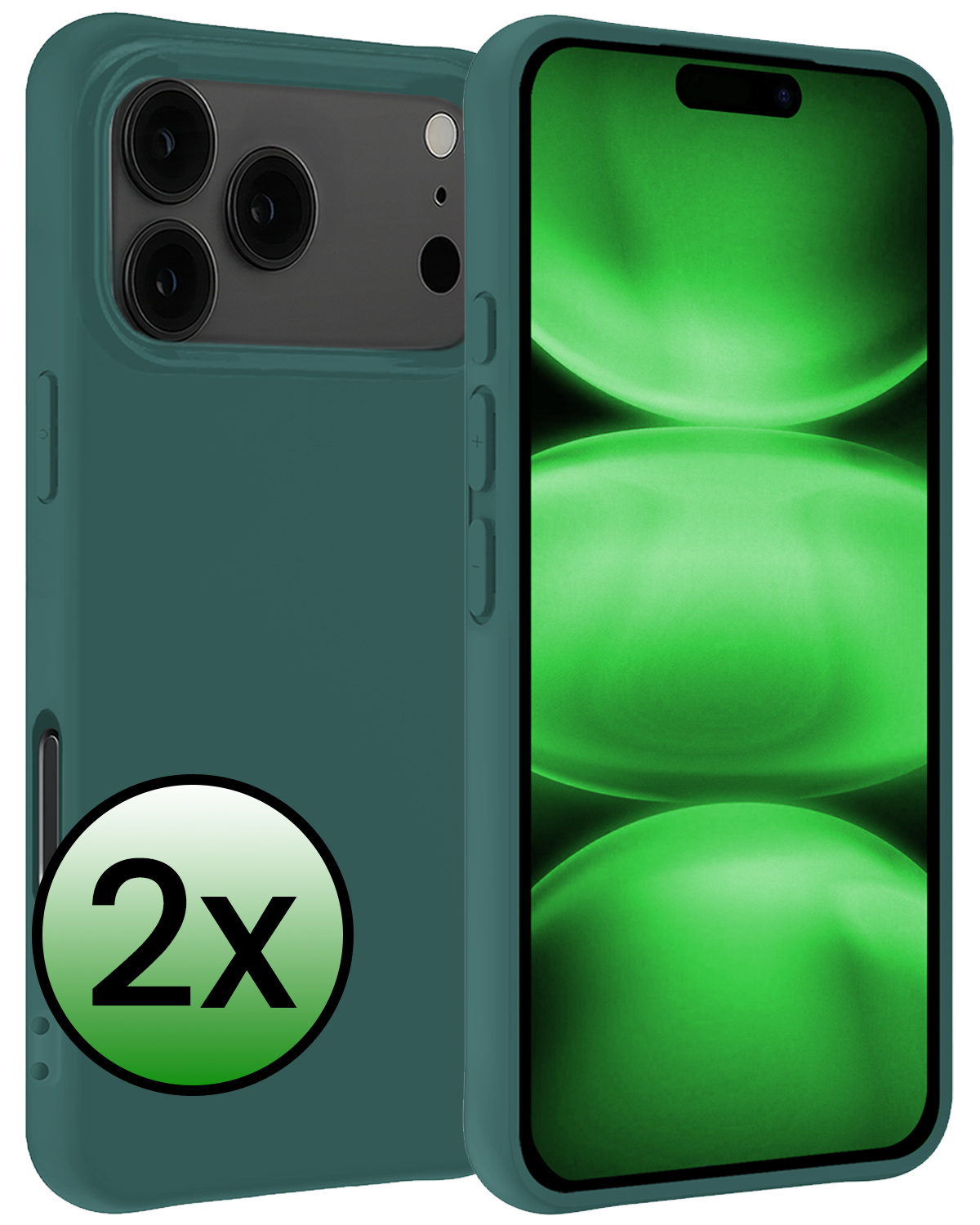 BASEY. BASEY. iPhone 17 Pro Max Hoesje Siliconen - Donkergroen - 2 PACK