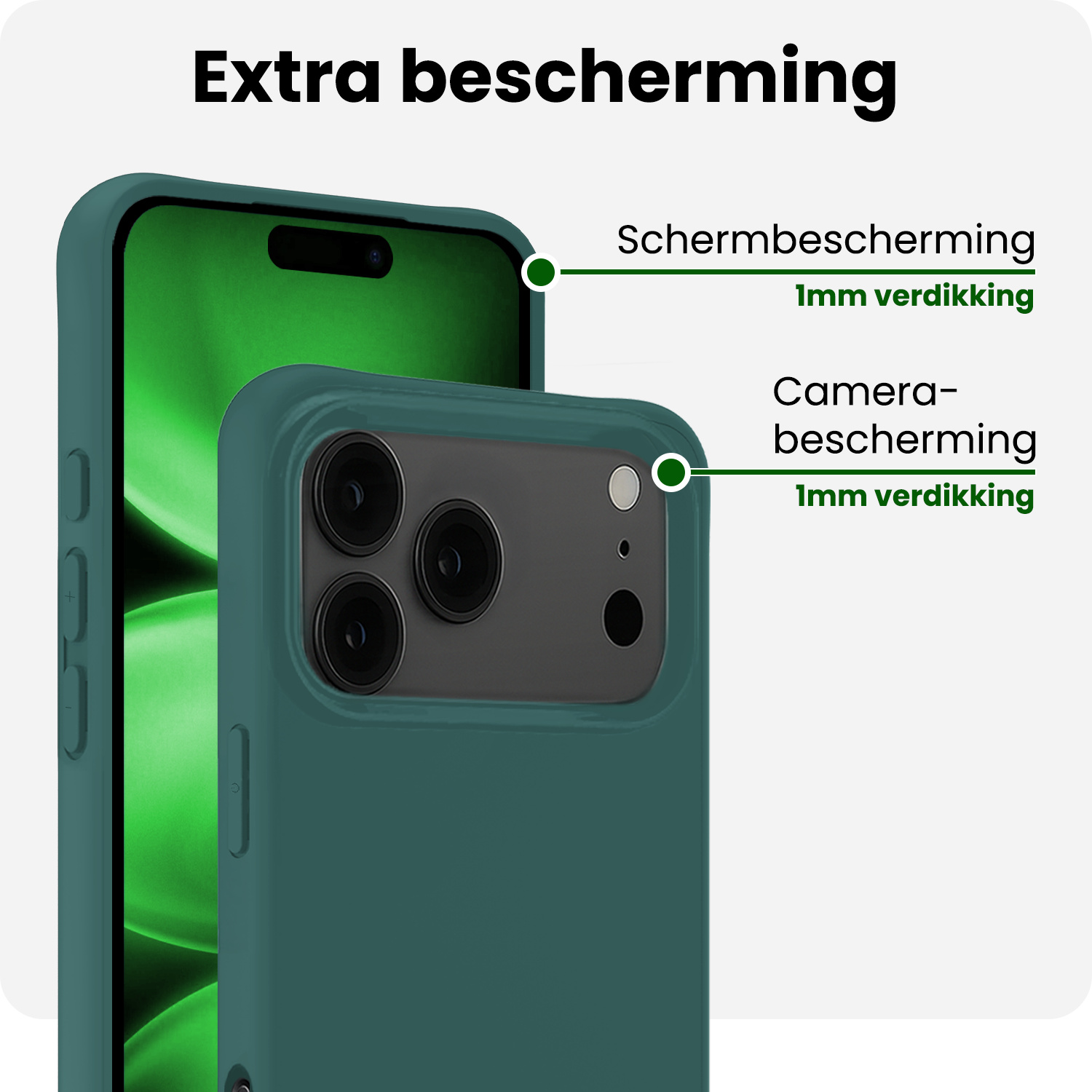 BASEY. BASEY. iPhone 17 Pro Max Hoesje Siliconen - Donkergroen - 2 PACK