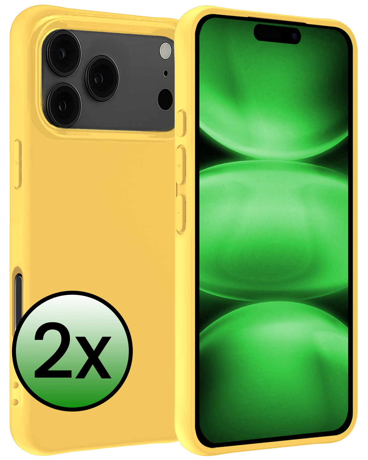 BASEY. BASEY. iPhone 17 Pro Max Hoesje Siliconen - Geel - 2 PACK