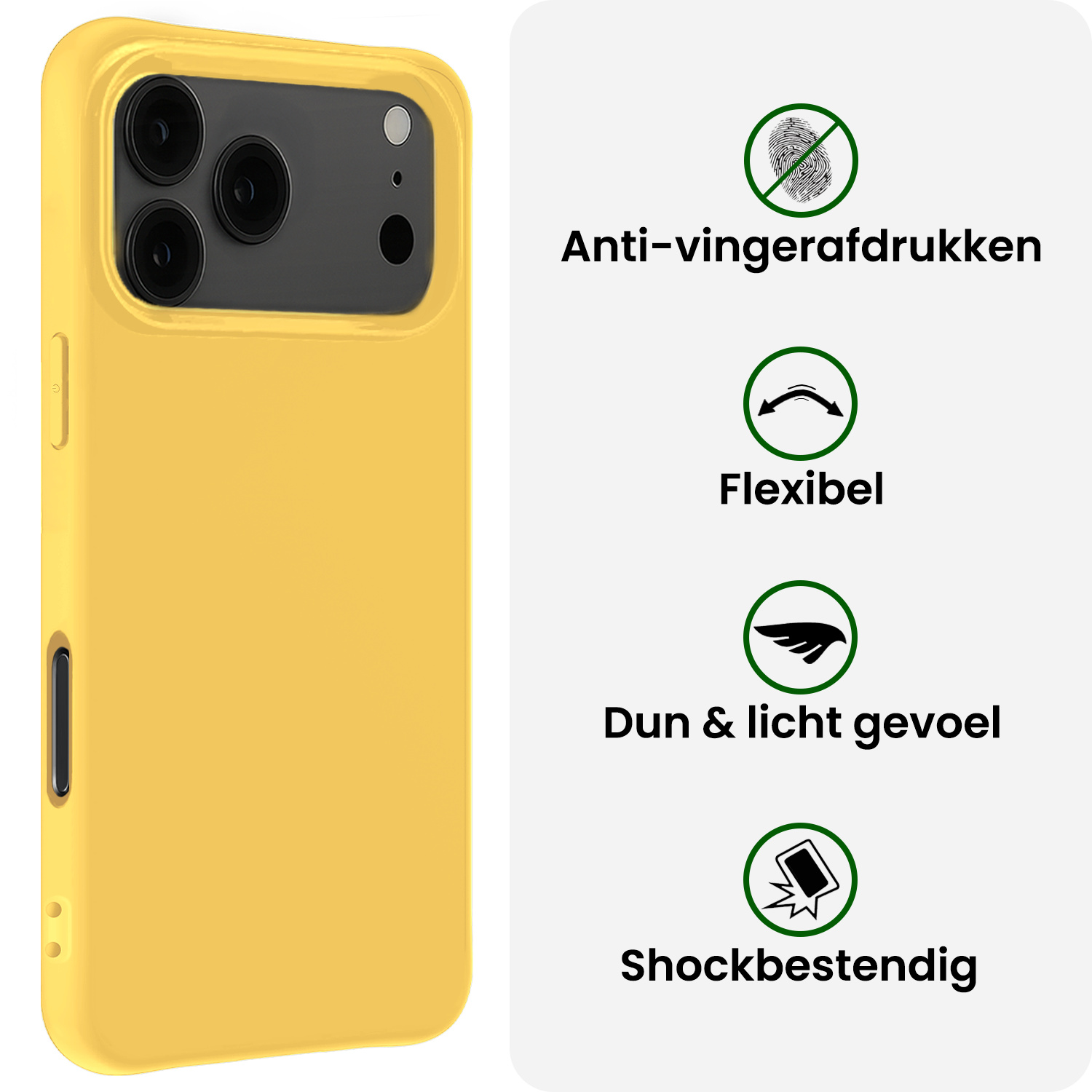 BASEY. BASEY. iPhone 17 Pro Max Hoesje Siliconen - Geel - 2 PACK