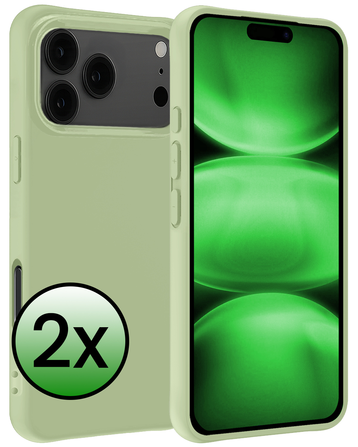 BASEY. BASEY. iPhone 17 Pro Max Hoesje Siliconen - Groen - 2 PACK