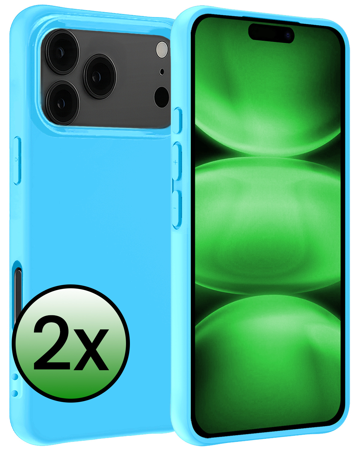 BASEY. BASEY. iPhone 17 Pro Max Hoesje Siliconen - Lichtblauw - 2 PACK