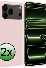 BASEY. BASEY. iPhone 17 Pro Max Hoesje Siliconen - Lichtroze - 2 PACK
