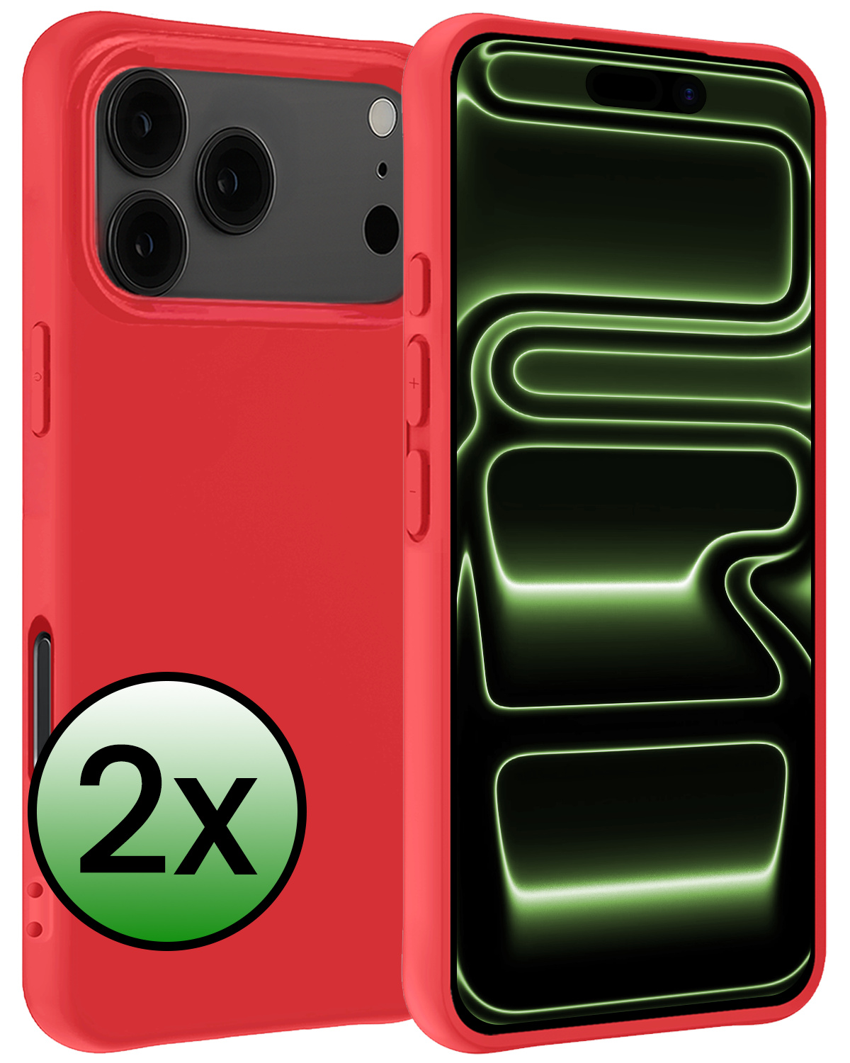 BASEY. BASEY. iPhone 17 Pro Max Hoesje Siliconen - Rood - 2 PACK