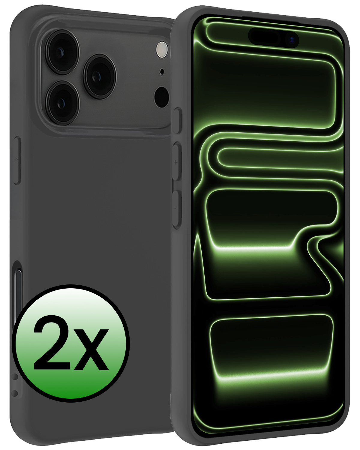 BASEY. BASEY. iPhone 17 Pro Max Hoesje Siliconen - Zwart - 2 PACK