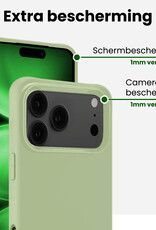 BASEY. BASEY. iPhone 17 Pro Max Hoesje Siliconen Met Screenprotector Met Dichte Notch - Groen