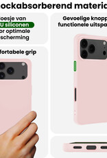 BASEY. BASEY. iPhone 17 Pro Max Hoesje Siliconen Met Screenprotector Met Dichte Notch - Lichtroze