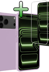 BASEY. BASEY. iPhone 17 Pro Max Hoesje Siliconen Met Screenprotector Met Dichte Notch - Lila