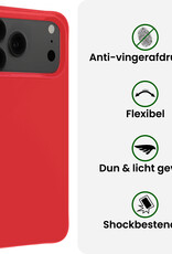BASEY. BASEY. iPhone 17 Pro Max Hoesje Siliconen Met Screenprotector Met Dichte Notch - Rood