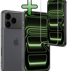 BASEY. BASEY. iPhone 17 Pro Max Hoesje Siliconen Met Screenprotector Met Dichte Notch - Transparant