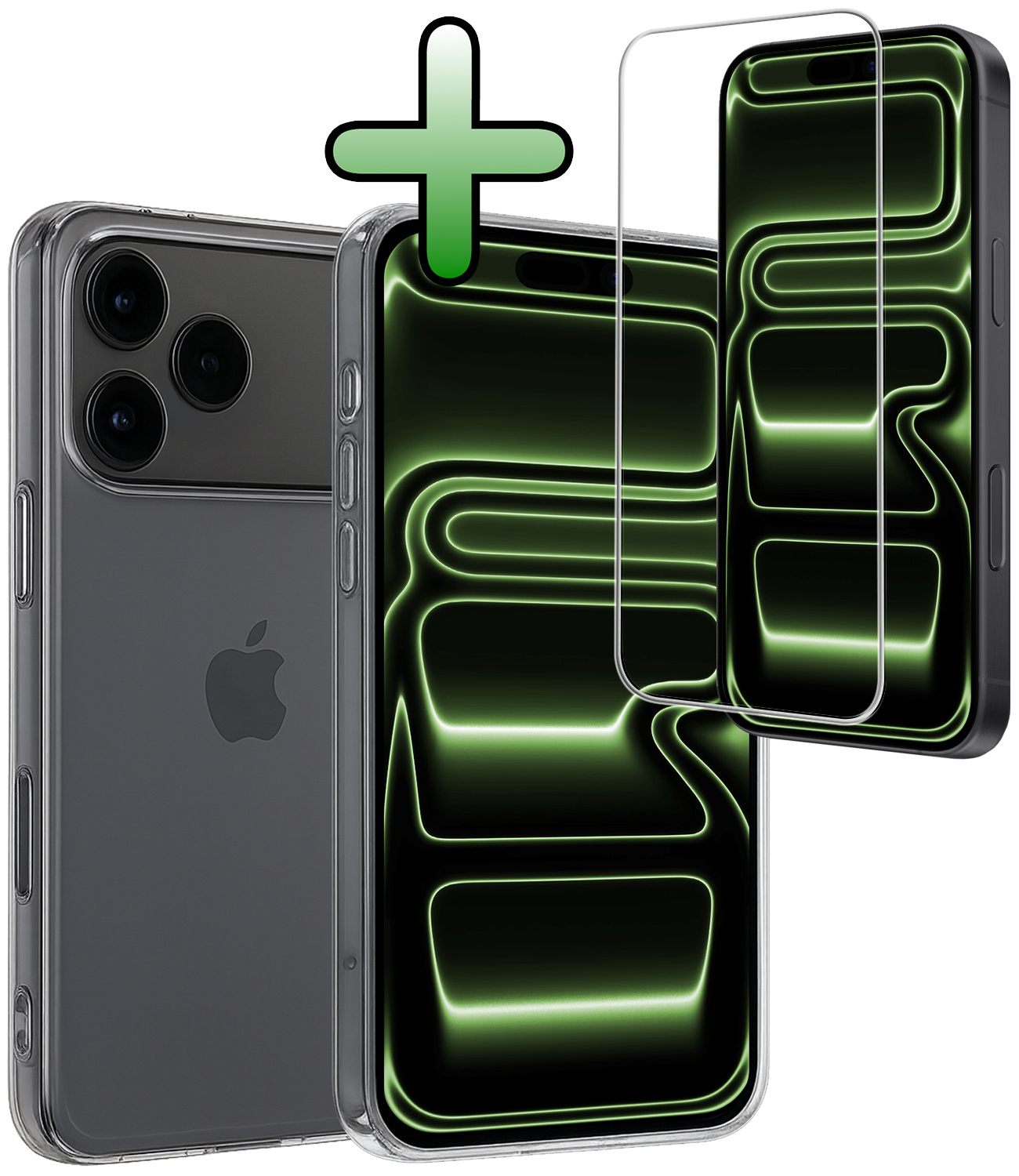 BASEY. BASEY. iPhone 17 Pro Max Hoesje Siliconen Met Screenprotector Met Dichte Notch - Transparant