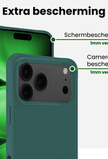BASEY. BASEY. iPhone 17 Pro Max Hoesje Siliconen Met 2x Screenprotector Met Dichte Notch - Donkergroen