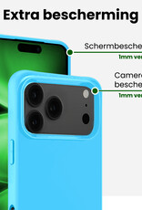 BASEY. BASEY. iPhone 17 Pro Max Hoesje Siliconen Met 2x Screenprotector Met Dichte Notch - Lichtblauw