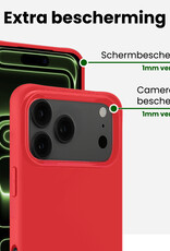 BASEY. BASEY. iPhone 17 Pro Max Hoesje Siliconen Met 2x Screenprotector Met Dichte Notch - Rood