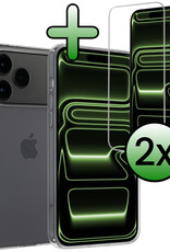 BASEY. BASEY. iPhone 17 Pro Max Hoesje Siliconen Met 2x Screenprotector Met Dichte Notch - Transparant