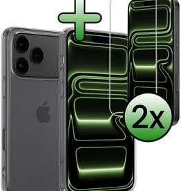 BASEY. BASEY. iPhone 17 Pro Max Hoesje Siliconen Met 2x Screenprotector Met Dichte Notch - Transparant