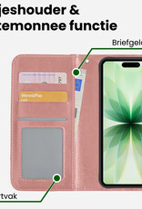 BASEY. BASEY. iPhone 17 Hoesje Bookcase Met Screenprotector - Rose Goud