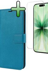 BASEY. BASEY. iPhone 17 Hoesje Bookcase Met Screenprotector - Turquoise