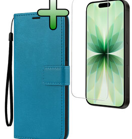 BASEY. BASEY. iPhone 17 Hoesje Bookcase Met Screenprotector - Turquoise