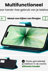 BASEY. BASEY. iPhone 17 Hoesje Bookcase Met Screenprotector - Turquoise