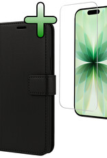 BASEY. BASEY. iPhone 17 Hoesje Bookcase Met Screenprotector - Zwart